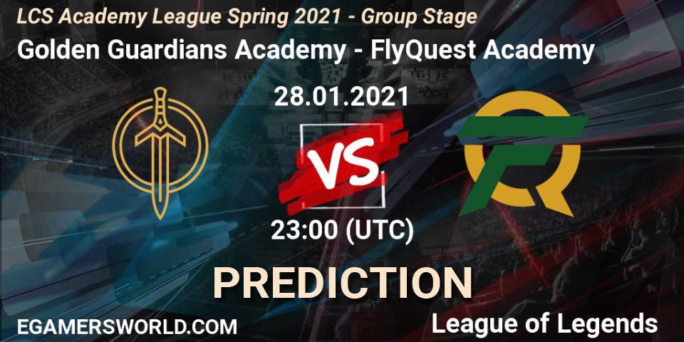 Pronóstico Golden Guardians Academy - FlyQuest Academy. 28.01.21, LoL, LCS Academy League Spring 2021 - Group Stage