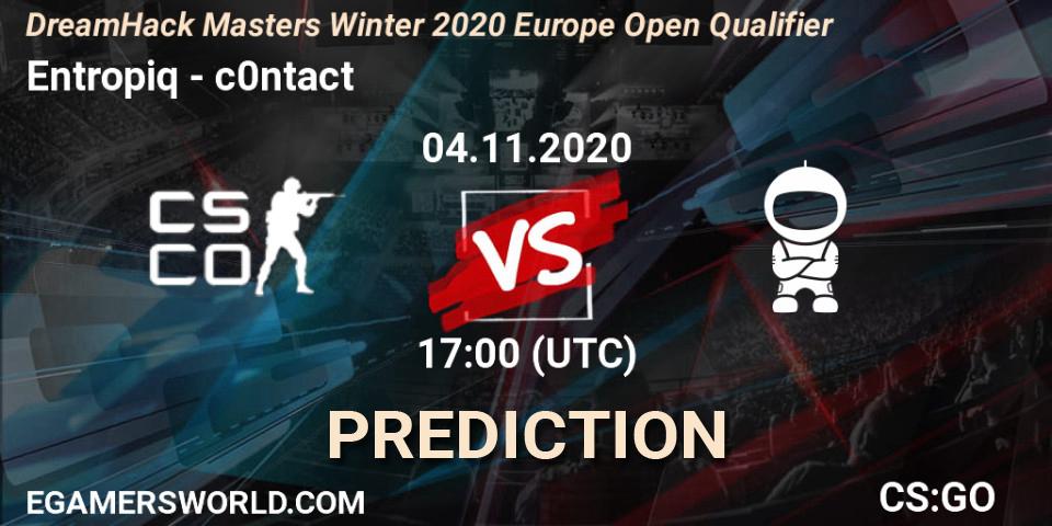 Pronóstico Entropiq - c0ntact. 04.11.2020 at 17:05, Counter-Strike (CS2), DreamHack Masters Winter 2020 Europe Open Qualifier