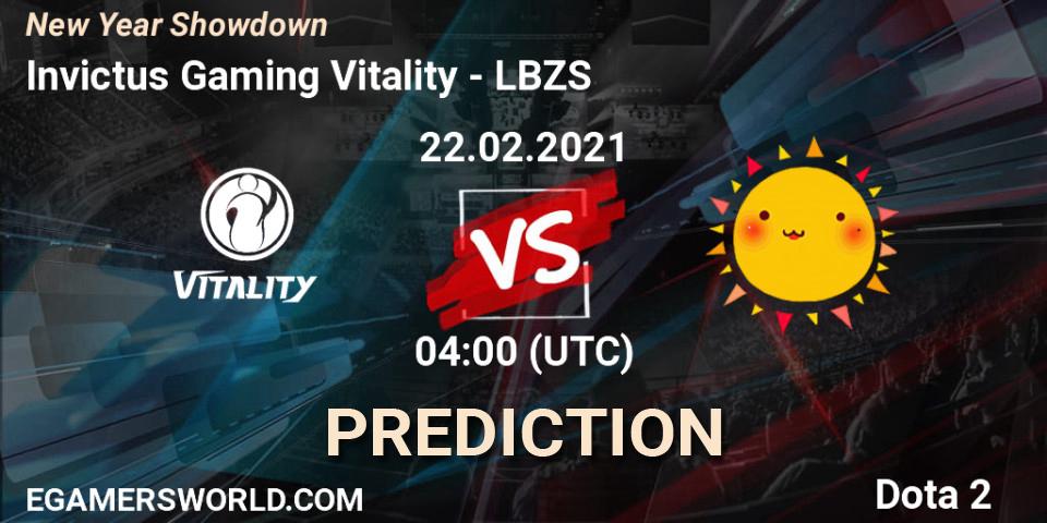 Pronóstico Invictus Gaming Vitality - LBZS. 22.02.2021 at 04:07, Dota 2, New Year Showdown