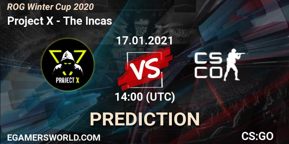 Pronóstico Project X - The Incas. 17.01.2021 at 10:00, Counter-Strike (CS2), ROG Winter Cup 2020