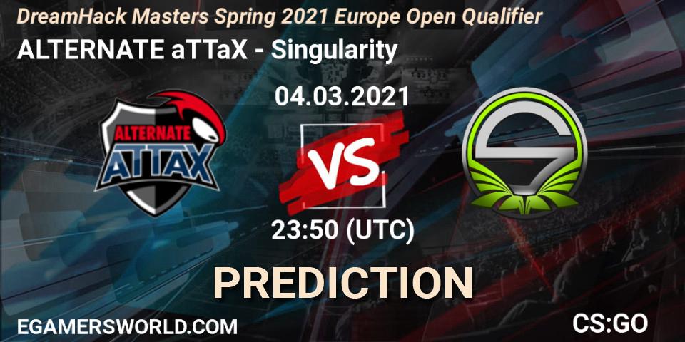 Pronóstico ALTERNATE aTTaX - Singularity. 04.03.2021 at 23:50, Counter-Strike (CS2), DreamHack Masters Spring 2021 Europe Open Qualifier