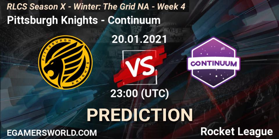 Pronóstico Pittsburgh Knights - Continuum. 20.01.2021 at 23:00, Rocket League, RLCS Season X - Winter: The Grid NA - Week 4