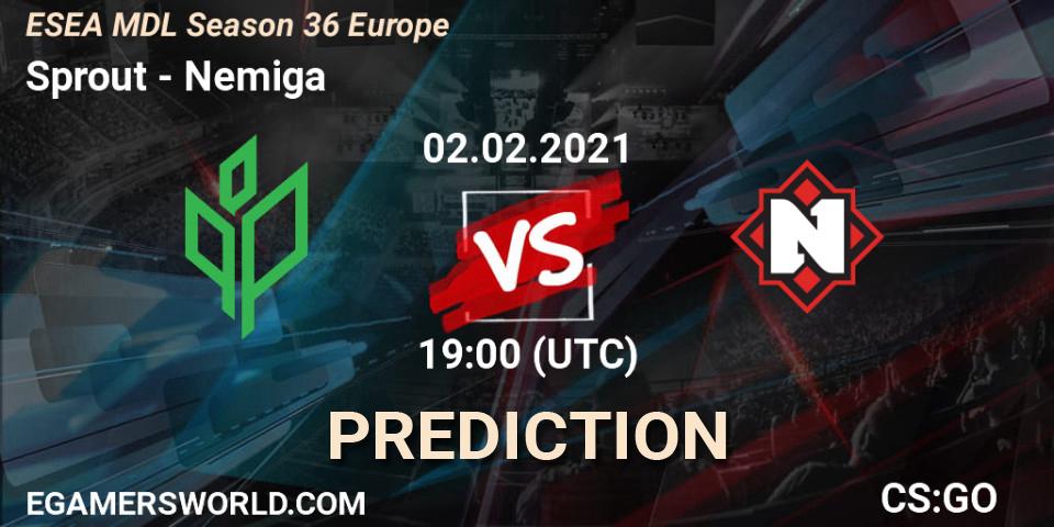 Pronóstico Sprout - Nemiga. 02.02.2021 at 19:00, Counter-Strike (CS2), MDL ESEA Season 36: Europe - Premier division