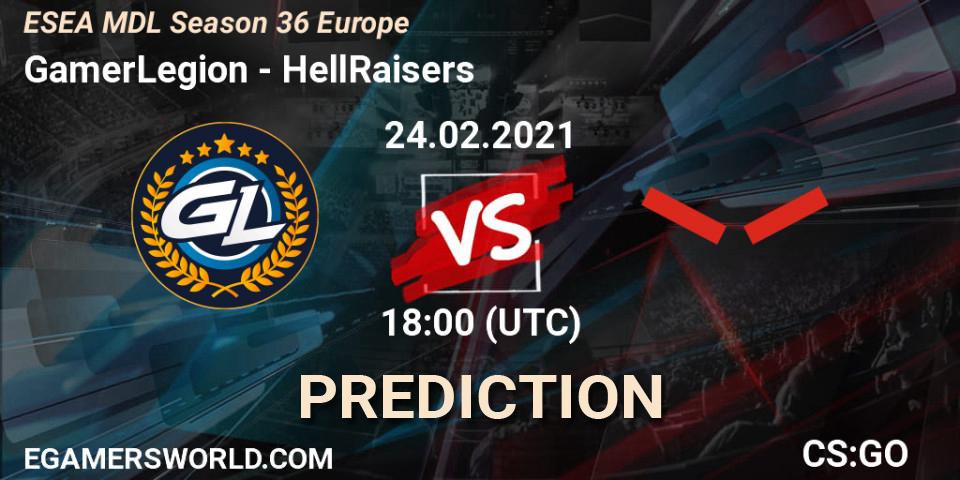 Pronóstico GamerLegion - HellRaisers. 04.03.2021 at 18:00, Counter-Strike (CS2), MDL ESEA Season 36: Europe - Premier division