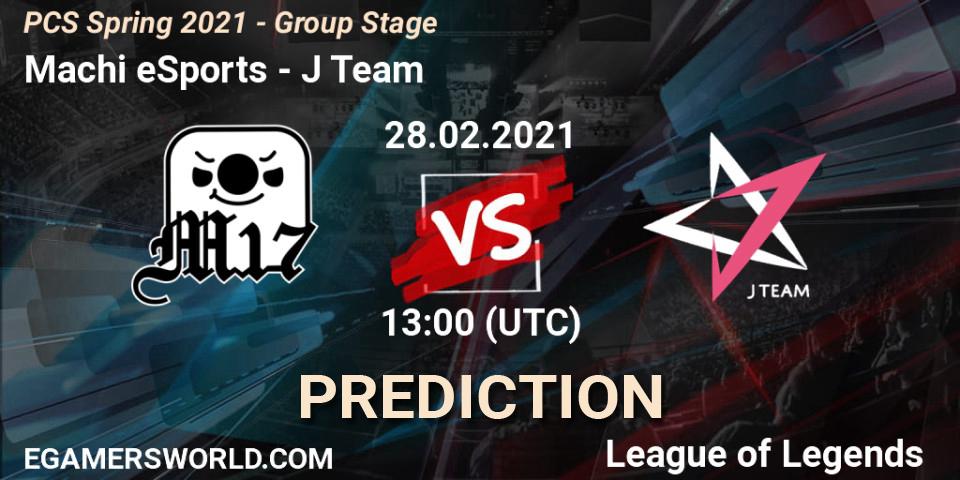 Pronóstico Machi eSports - J Team. 28.02.2021 at 13:00, LoL, PCS Spring 2021 - Group Stage