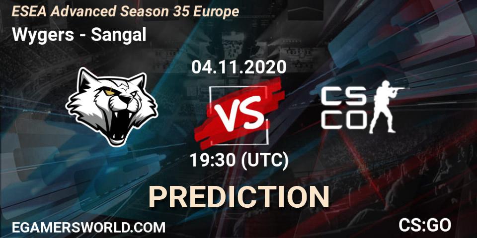 Pronóstico Wygers - Sangal. 05.11.2020 at 16:00, Counter-Strike (CS2), ESEA Advanced Season 35 Europe