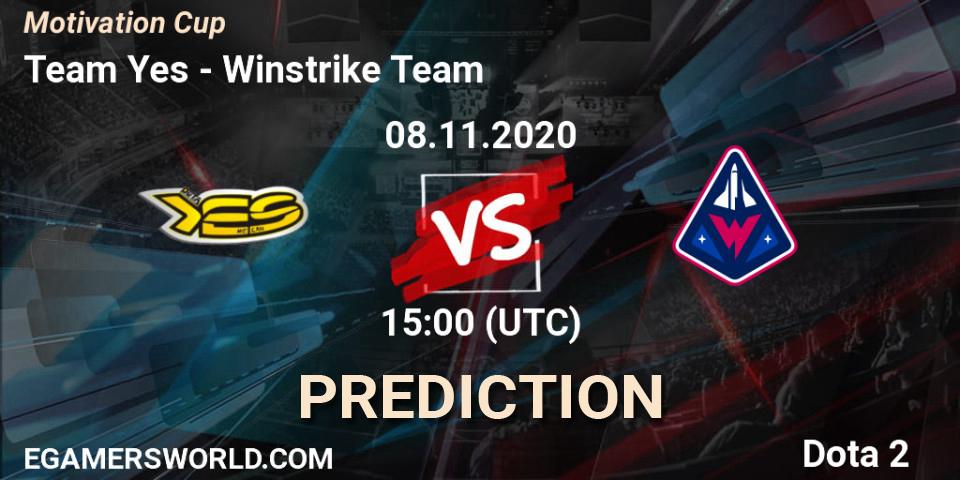 Pronóstico Team Yes - Winstrike Team. 09.11.2020 at 12:04, Dota 2, Motivation Cup
