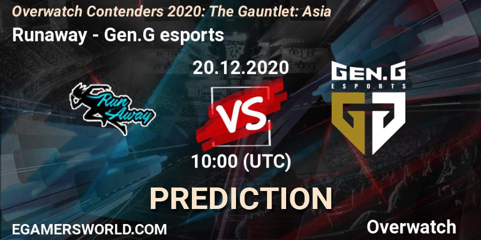 Pronóstico Runaway - Gen.G esports. 20.12.20, Overwatch, Overwatch Contenders 2020: The Gauntlet: Asia