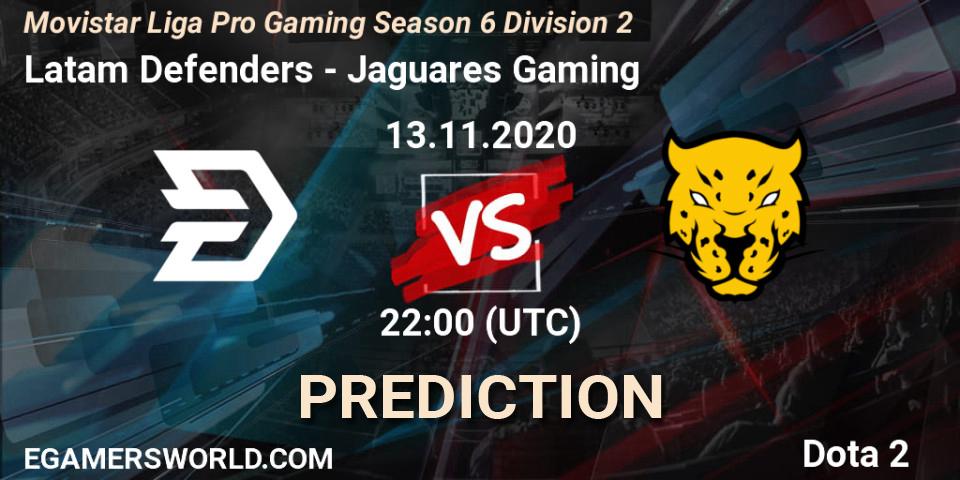 Pronóstico Latam Defenders - Jaguares Gaming. 13.11.2020 at 21:31, Dota 2, Movistar Liga Pro Gaming Season 6 Division 2