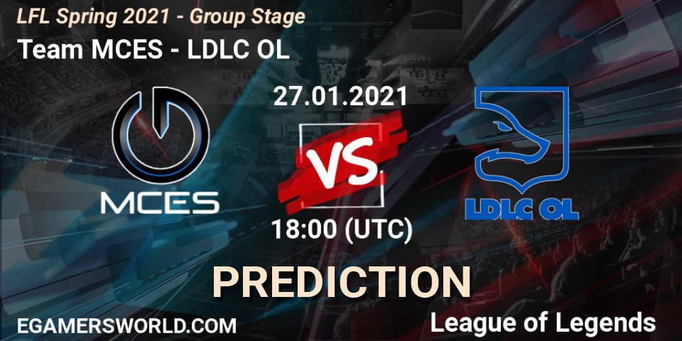 Pronóstico Team MCES - LDLC OL. 27.01.2021 at 18:00, LoL, LFL Spring 2021 - Group Stage
