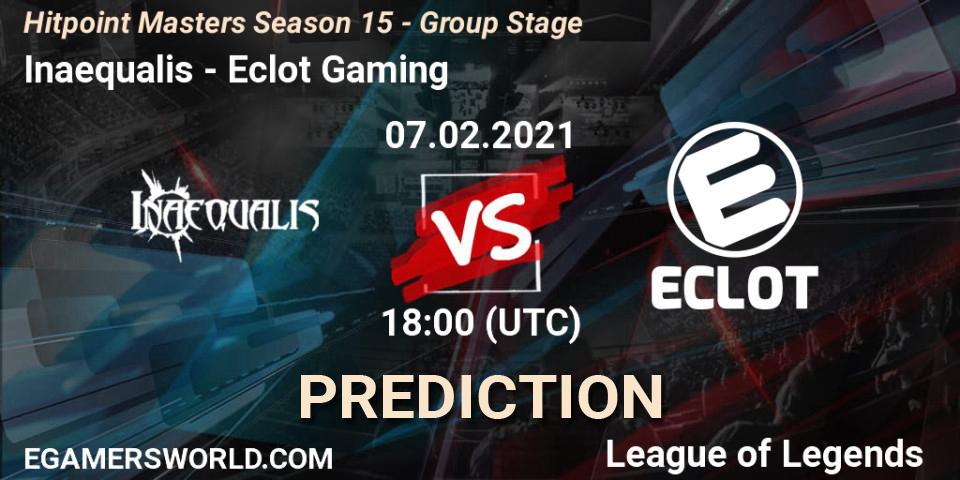 Pronóstico Inaequalis - Eclot Gaming. 07.02.2021 at 19:00, LoL, Hitpoint Masters Season 15 - Group Stage