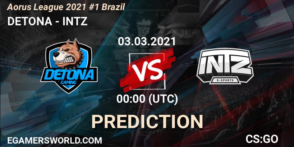 Pronóstico DETONA - INTZ. 03.03.2021 at 00:10, Counter-Strike (CS2), Aorus League 2021 #1 Brazil