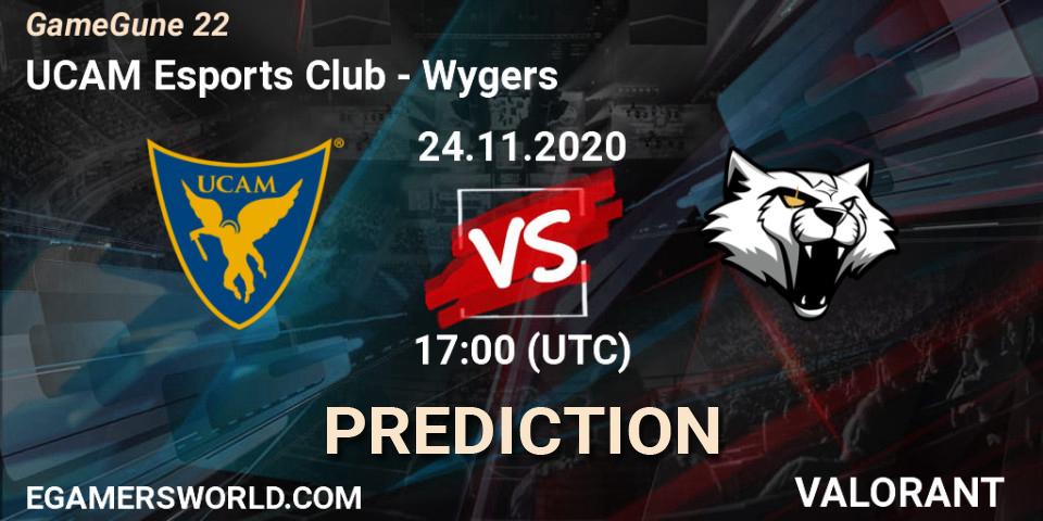 Pronóstico UCAM Esports Club - Wygers. 24.11.2020 at 17:00, VALORANT, GameGune 22