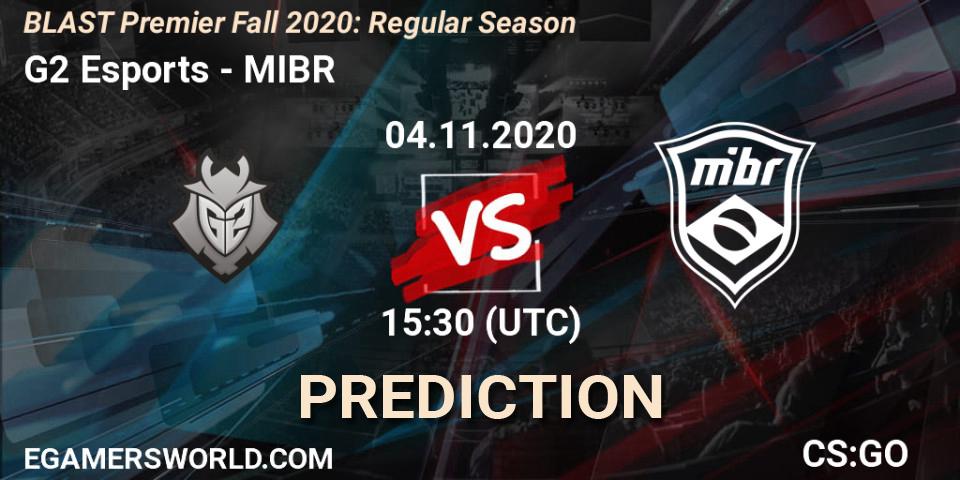 Pronóstico G2 Esports - MIBR. 04.11.2020 at 15:30, Counter-Strike (CS2), BLAST Premier Fall 2020: Regular Season