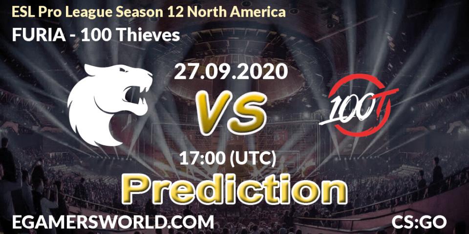 Pronóstico FURIA - 100 Thieves. 27.09.20, CS2 (CS:GO), ESL Pro League Season 12 North America