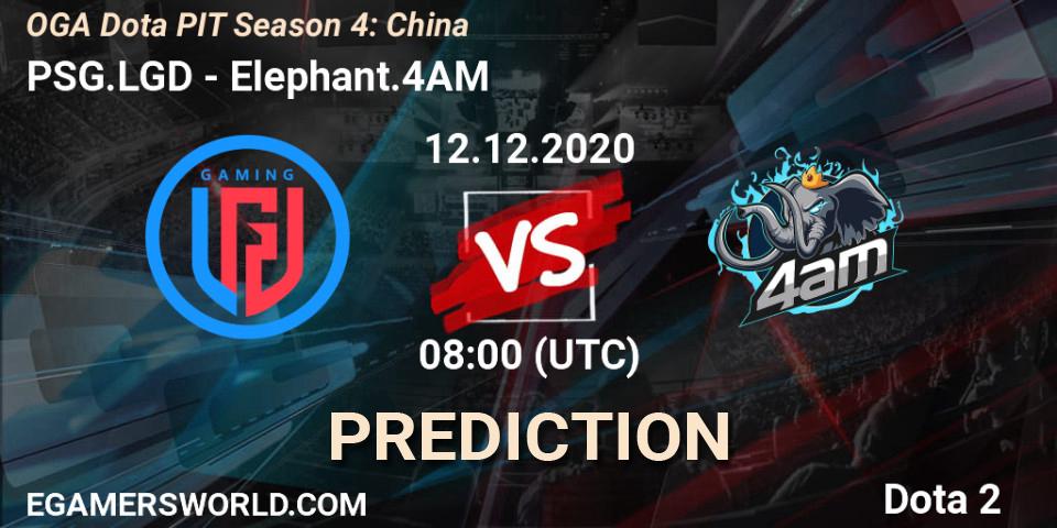 Pronóstico PSG.LGD - Elephant.4AM. 12.12.2020 at 08:02, Dota 2, OGA Dota PIT Season 4: China