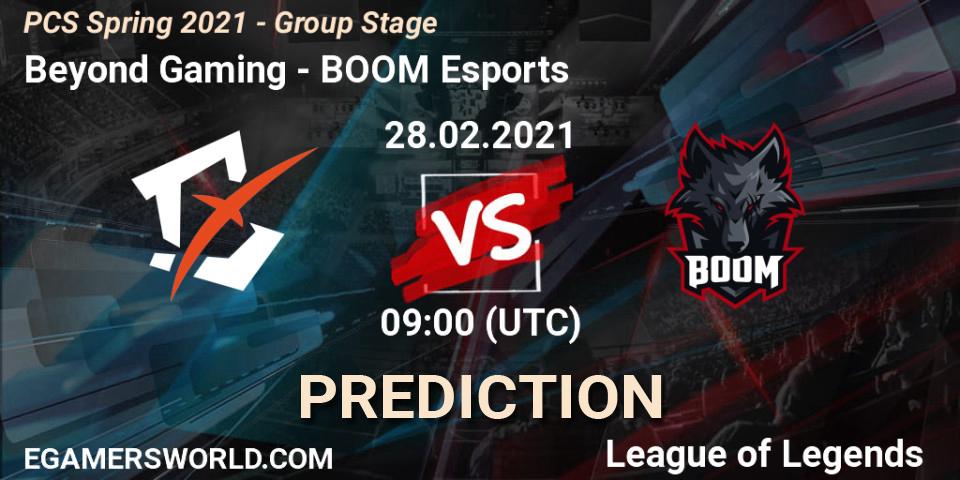 Pronóstico Beyond Gaming - BOOM Esports. 28.02.2021 at 08:50, LoL, PCS Spring 2021 - Group Stage