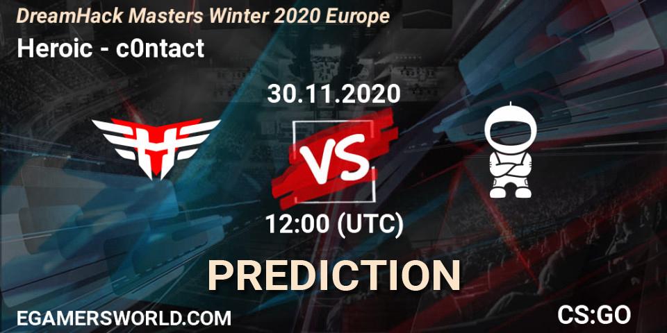 Pronóstico Heroic - c0ntact. 30.11.2020 at 12:00, Counter-Strike (CS2), DreamHack Masters Winter 2020 Europe