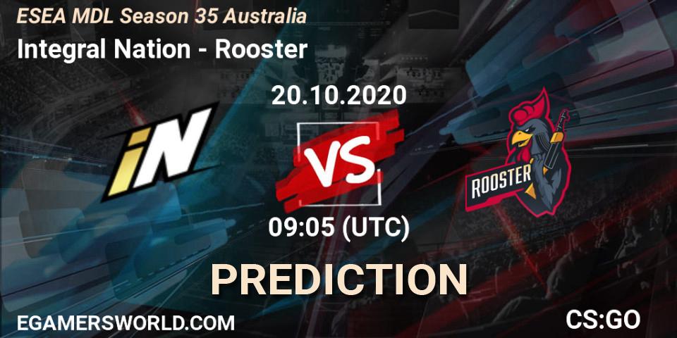 Pronóstico Integral Nation - Rooster. 20.10.2020 at 09:05, Counter-Strike (CS2), ESEA MDL Season 35 Australia