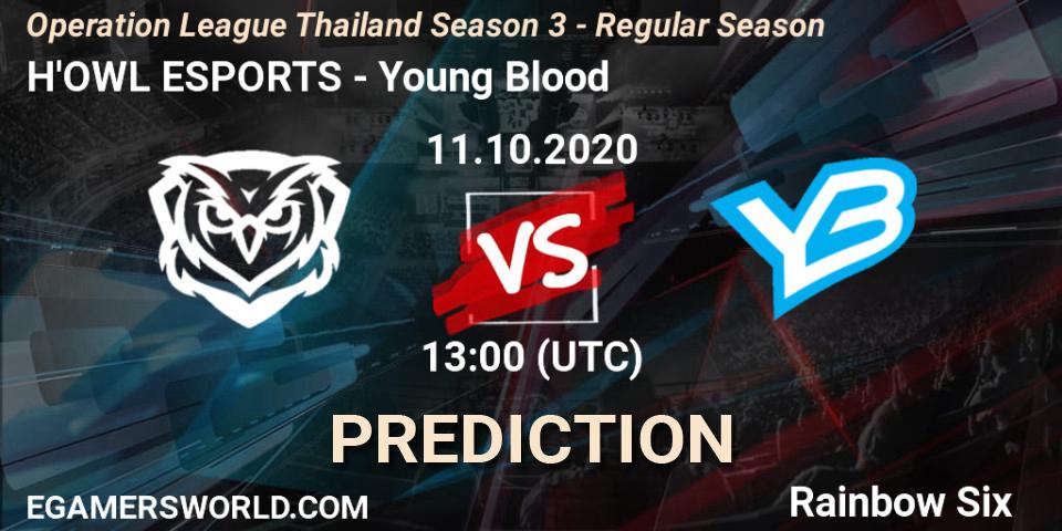 Pronóstico H'OWL ESPORTS - Young Blood. 11.10.2020 at 13:00, Rainbow Six, Operation League Thailand Season 3 - Regular Season