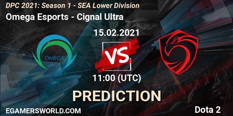 Pronóstico Omega Esports - Cignal Ultra. 15.02.2021 at 10:59, Dota 2, DPC 2021: Season 1 - SEA Lower Division