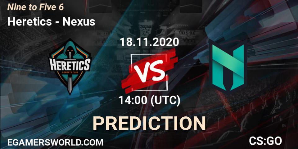 Pronóstico Heretics - Nexus. 18.11.2020 at 16:20, Counter-Strike (CS2), Nine to Five 6