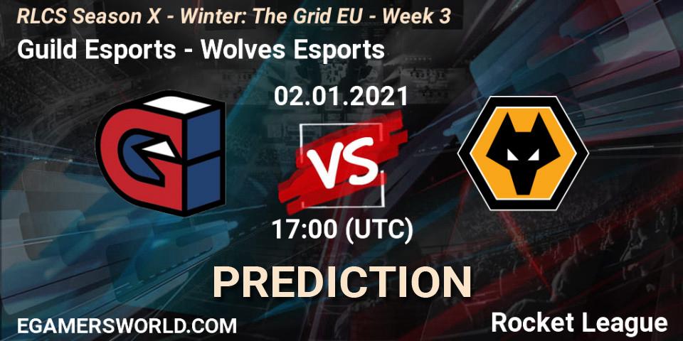 Pronóstico Guild Esports - Wolves Esports. 02.01.2021 at 17:00, Rocket League, RLCS Season X - Winter: The Grid EU - Week 3
