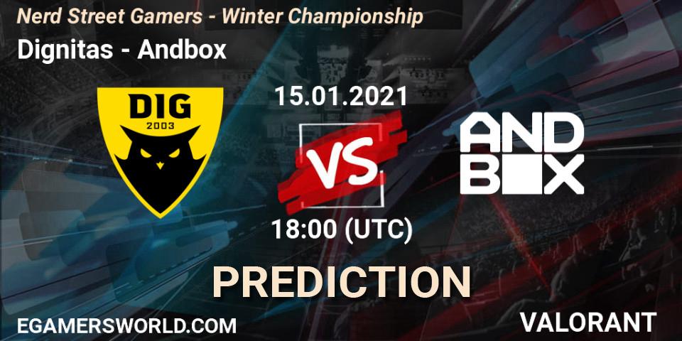 Pronóstico Dignitas - Andbox. 15.01.2021 at 18:00, VALORANT, Nerd Street Gamers - Winter Championship