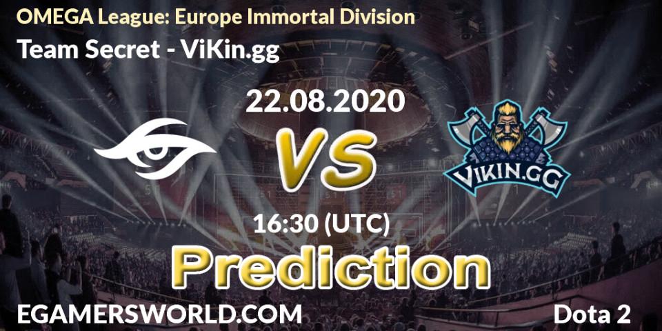 Pronóstico Team Secret - ViKin.gg. 22.08.2020 at 16:26, Dota 2, OMEGA League: Europe Immortal Division