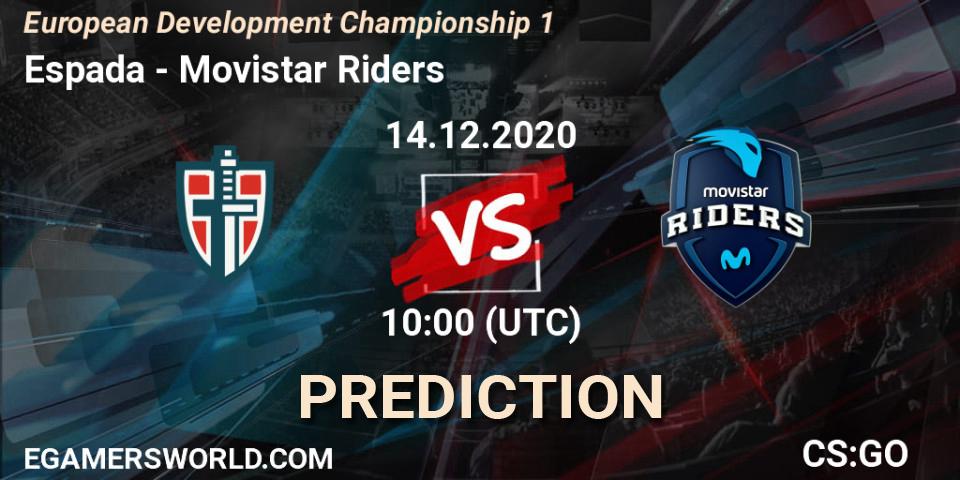 Pronóstico Espada - Movistar Riders. 14.12.20, CS2 (CS:GO), European Development Championship 1
