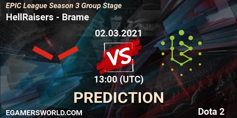 Pronóstico HellRaisers - Brame. 02.03.2021 at 13:01, Dota 2, EPIC League Season 3 Group Stage
