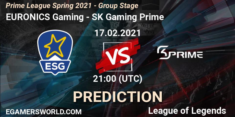 Pronóstico EURONICS Gaming - SK Gaming Prime. 17.02.21, LoL, Prime League Spring 2021 - Group Stage