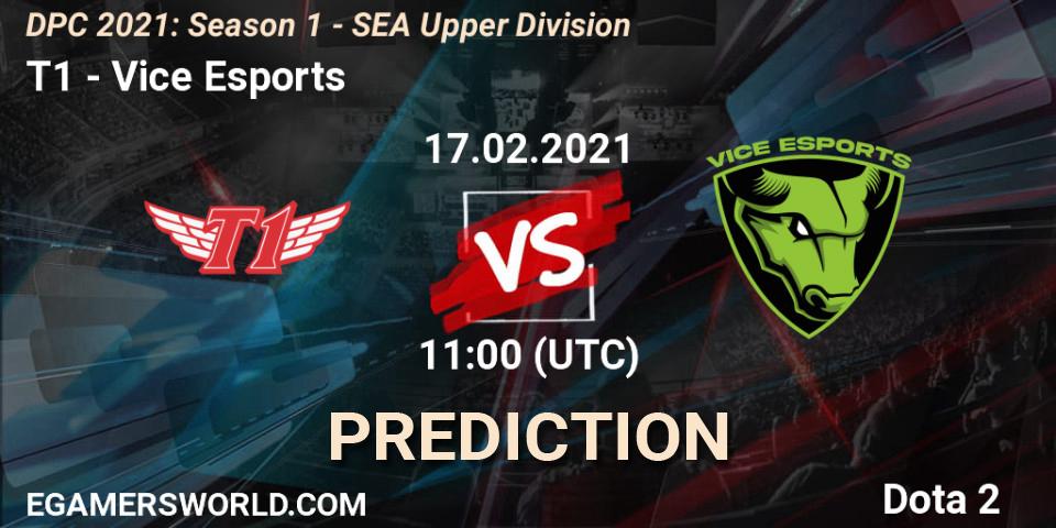 Pronóstico T1 - Vice Esports. 17.02.2021 at 11:06, Dota 2, DPC 2021: Season 1 - SEA Upper Division