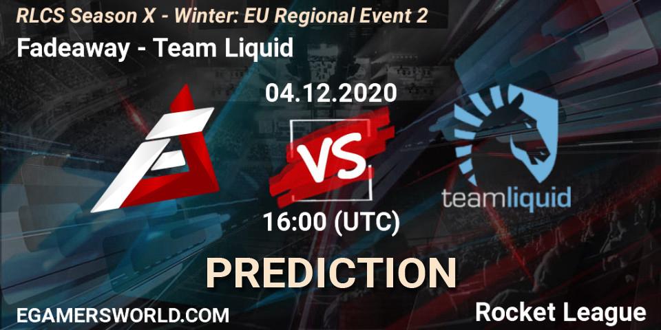 Pronóstico Fadeaway - Team Liquid. 04.12.2020 at 16:00, Rocket League, RLCS Season X - Winter: EU Regional Event 2