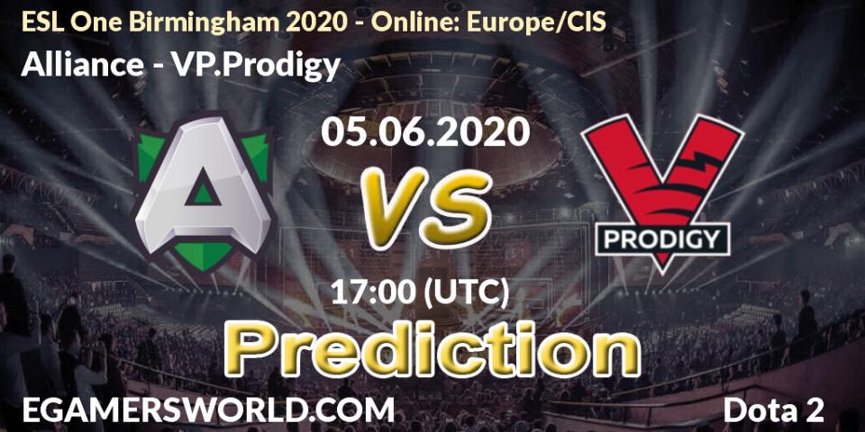 Pronóstico Alliance - VP.Prodigy. 05.06.2020 at 16:34, Dota 2, ESL One Birmingham 2020 - Online: Europe/CIS