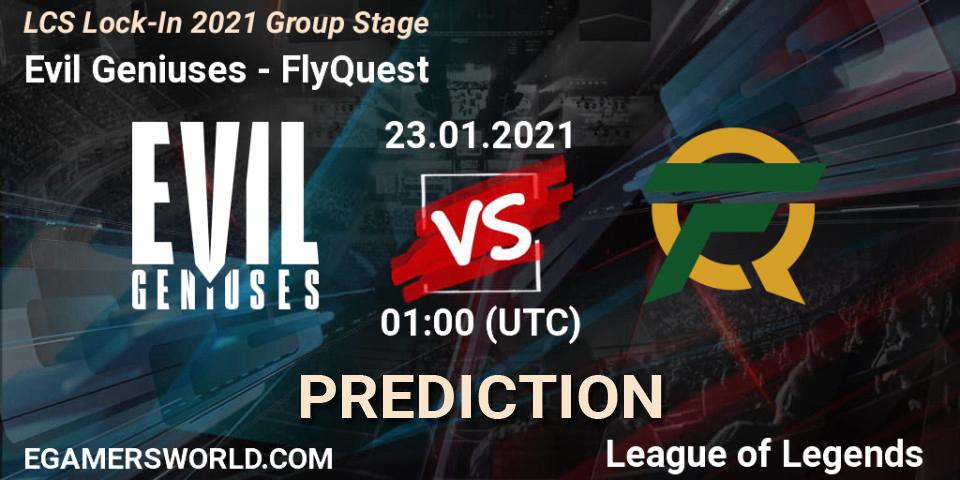 Pronóstico Evil Geniuses - FlyQuest. 23.01.21, LoL, LCS Lock-In 2021 Group Stage