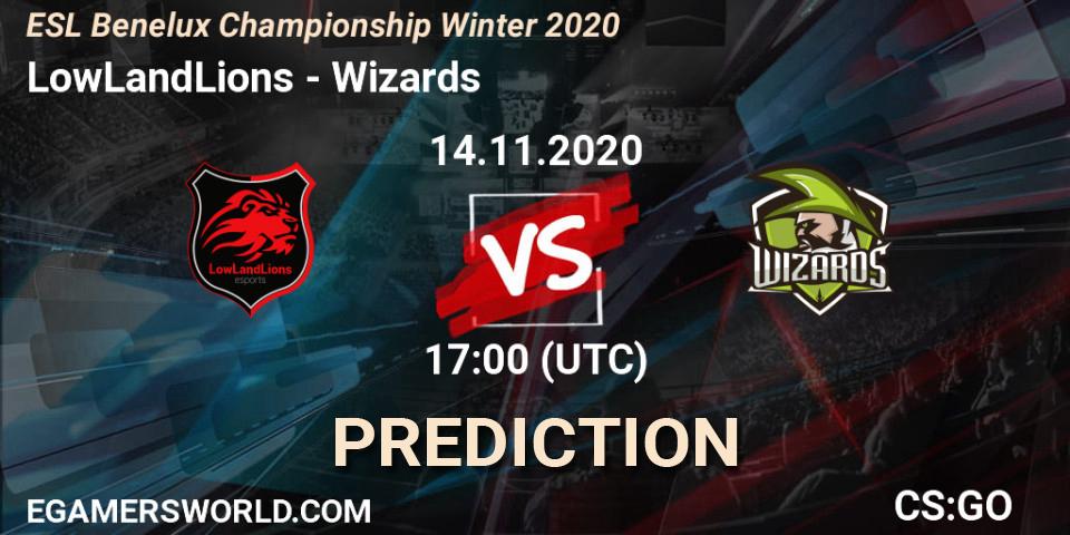 Pronóstico LowLandLions - Wizards. 14.11.2020 at 17:05, Counter-Strike (CS2), ESL Benelux Championship Winter 2020
