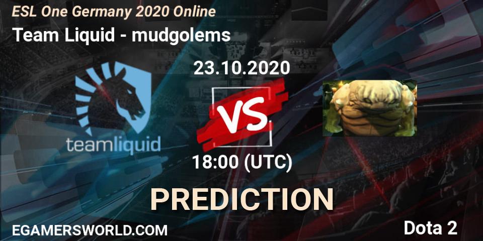 Pronóstico Team Liquid - mudgolems. 24.10.2020 at 17:41, Dota 2, ESL One Germany 2020 Online