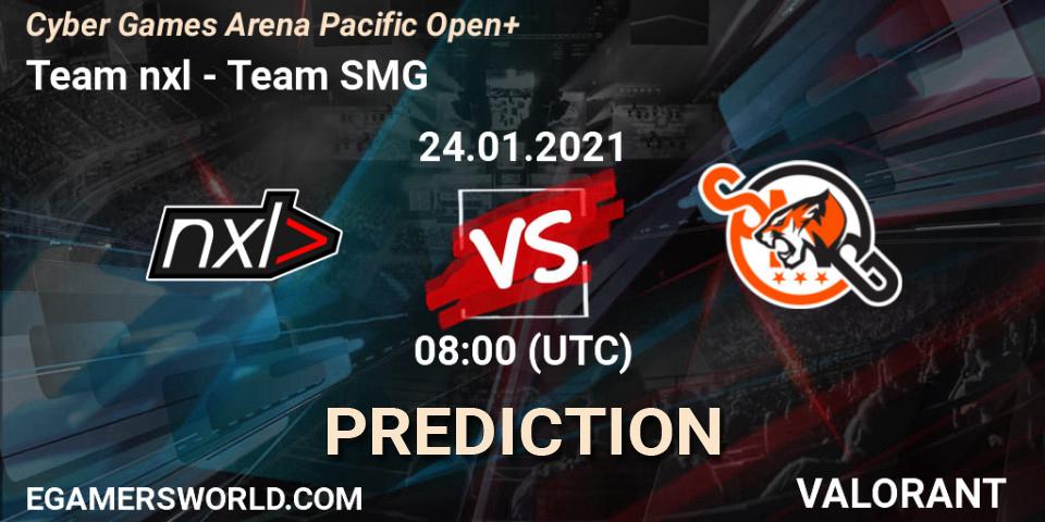Pronóstico Team nxl - Team SMG. 24.01.2021 at 08:00, VALORANT, Cyber Games Arena Pacific Open+