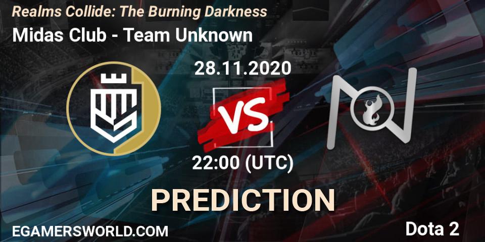Pronóstico Midas Club - Team Unknown. 28.11.20, Dota 2, Realms Collide: The Burning Darkness