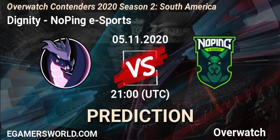 Pronóstico Dignity - NoPing e-Sports. 05.11.2020 at 21:00, Overwatch, Overwatch Contenders 2020 Season 2: South America