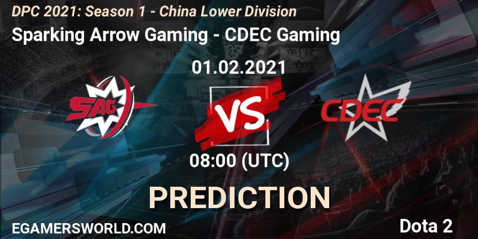 Pronóstico Sparking Arrow Gaming - CDEC Gaming. 01.02.2021 at 08:31, Dota 2, DPC 2021: Season 1 - China Lower Division