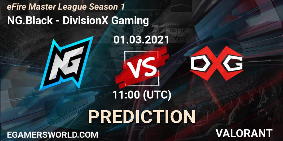 Pronóstico NG.Black - DivisionX Gaming. 01.03.2021 at 11:00, VALORANT, eFire Master League Season 1