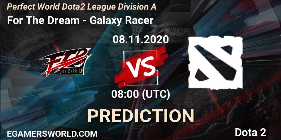 Pronóstico For The Dream - Galaxy Racer. 08.11.20, Dota 2, Perfect World Dota2 League Division A