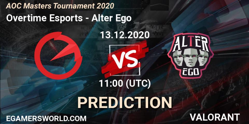 Pronóstico Overtime Esports - Alter Ego. 13.12.2020 at 11:00, VALORANT, AOC Masters Tournament 2020