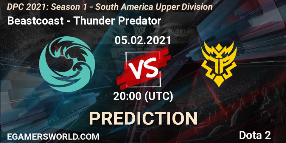 Pronóstico Beastcoast - Thunder Predator. 05.02.2021 at 20:00, Dota 2, DPC 2021: Season 1 - South America Upper Division