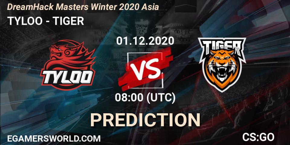 Pronóstico TYLOO - TIGER. 01.12.2020 at 08:00, Counter-Strike (CS2), DreamHack Masters Winter 2020 Asia