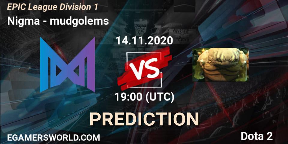 Pronóstico Nigma - mudgolems. 14.11.2020 at 19:00, Dota 2, EPIC League Division 1