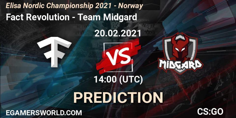 Pronóstico Fact Revolution - Team Midgard. 20.02.2021 at 14:00, Counter-Strike (CS2), Elisa Nordic Championship 2021 - Norway