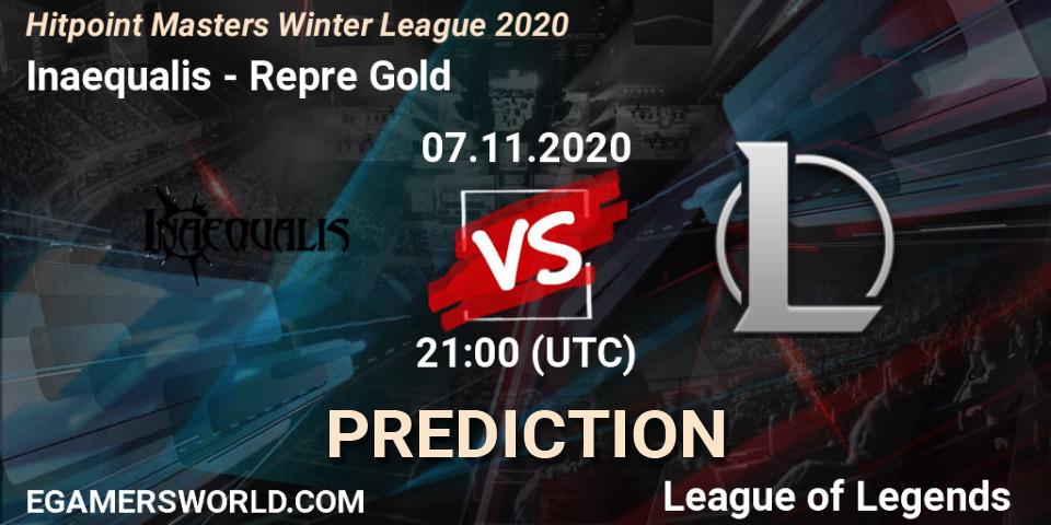 Pronóstico Inaequalis - Repre Gold. 07.11.2020 at 21:00, LoL, Hitpoint Masters Winter League 2020